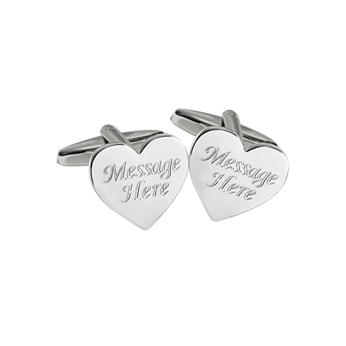 Silver Heart Shaped Cufflinks Silver Heart Shaped Cufflinks