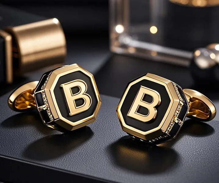 Luxury Diamond Custom Logo Cufflinks