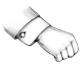 Secure the tail horizontally after threading the cuffs. Secure the tail horizontally after threading the cuffs.