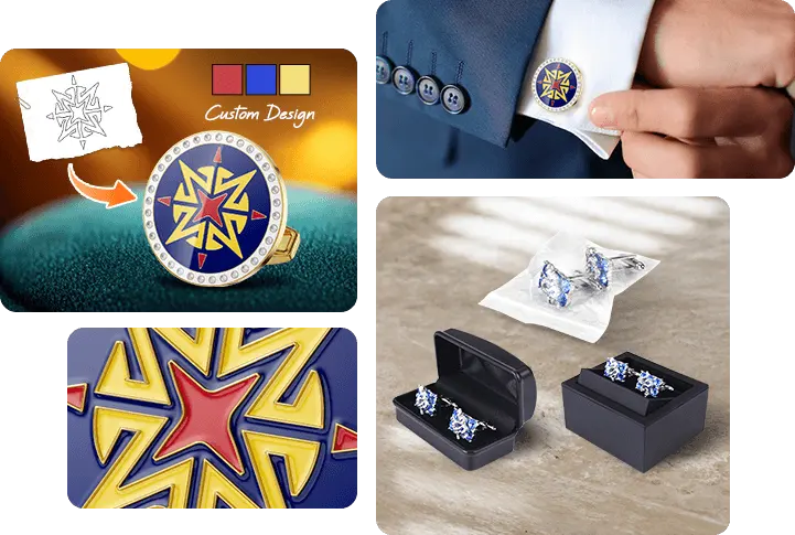Custom Enamel Cufflinks Custom Enamel Cufflinks