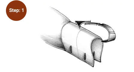 Fold the shirt cuffs in half.